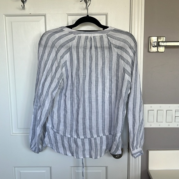 Rails Marti Cotton Button Detail Long Sleeve Blouse Shirt Top in Cayman Stripe - Picture 5 of 5